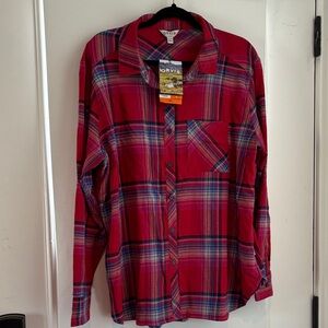 Orvis Women's Red and Blue Plaid Button Down Shirt T 3